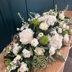 White Double Ended Casket Spray 