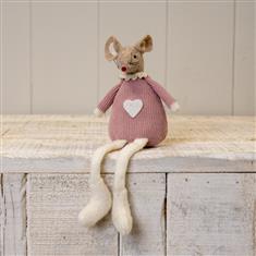 Pink Fabric Sitting Mouse