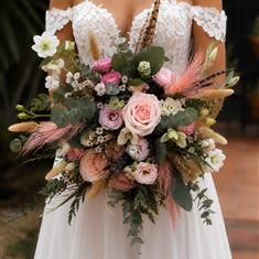 Pink Boho Bridal Bouquet 