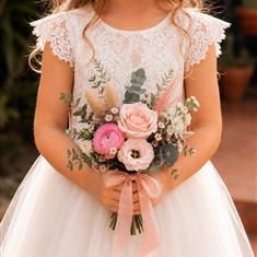 Pink Boho Flower Girl