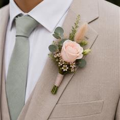 Pink Boho Buttonhole 